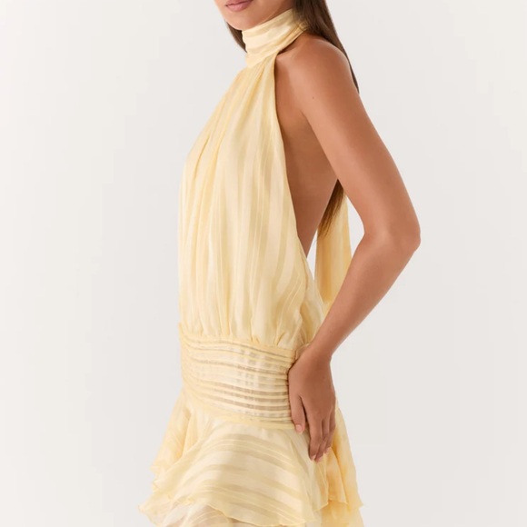 Peppermayo Willow Chiffon Mini Dress - Yellow NWT US:6/AUS:10 - Picture 4 of 9